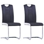 vidaXL Eetkamerstoelen 2 st kunstleer zwart, Verzenden, Nieuw, Zwart