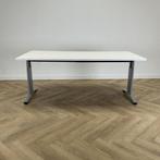 verstelbaar bureau 180x90 cm, wit - grijs, Ophalen of Verzenden, In hoogte verstelbaar, Gebruikt, Bureau