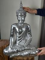 Beeld, Grote zilverkleurig Boeddha beeld - Bhumispasha Mudra, Antiek en Kunst, Kunst | Designobjecten