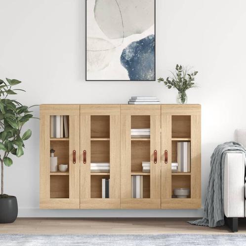vidaXL Hangkasten 2 st bewerkt hout sonoma eikenkleurig, Huis en Inrichting, Kasten | Buffetkasten, Nieuw, Overige houtsoorten