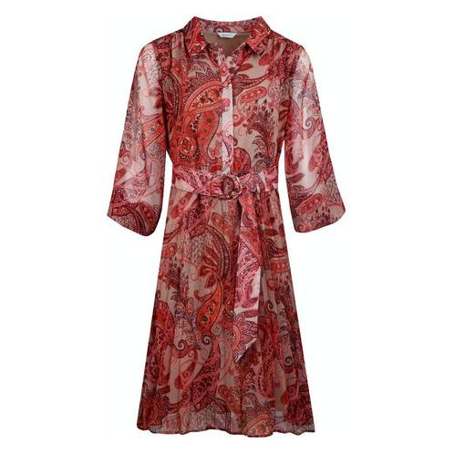 Frogbox • rood roze jurk met paisley motief • 36, Kleding | Dames, Jurken, Rood, Nieuw, Maat 36 (S), Verzenden