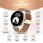 AyeWay Smartwatch Rond Stalen Roze Band - 70 Sportmodes -, Sieraden, Tassen en Uiterlijk, Smartwatches, Ophalen of Verzenden, Nieuw