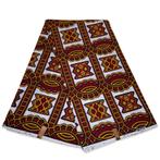 Afrikaanse stof - Rood / gele windows - 100% katoen, Hobby en Vrije tijd, Stoffen en Lappen, Ophalen of Verzenden, Nieuw