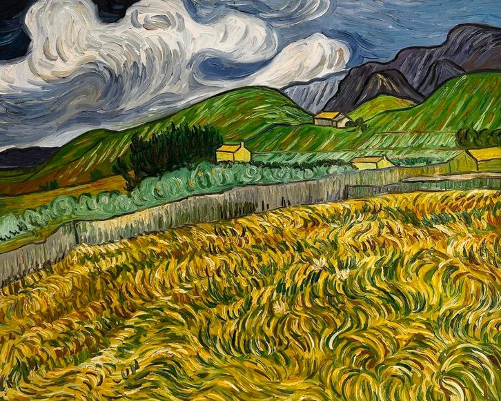 Van Gogh – Landschap St. Paul – Handgeschilderd olieverf, Huis en Inrichting, Woonaccessoires | Schilderijen, Tekeningen en Foto's