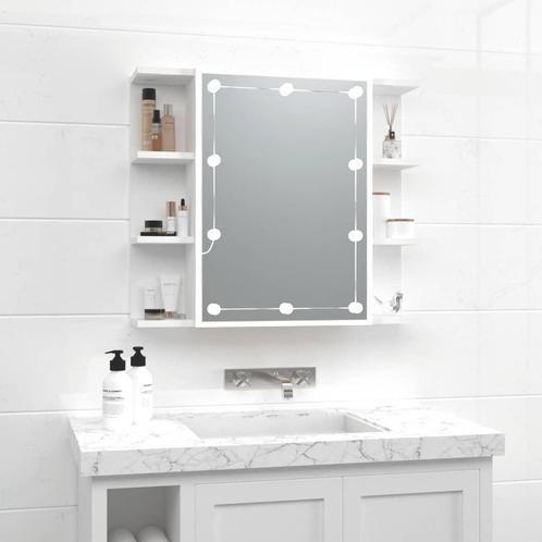 vidaXL Spiegelkast met LED-verlichting 70x16,5x60 cm wit, Huis en Inrichting, Tafels | Kaptafels, Nieuw, Verzenden