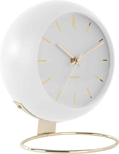 Tafelklok Globe Wit - 21x24,5x14cm, Huis en Inrichting, Woonaccessoires | Overige, Nieuw, Ophalen of Verzenden