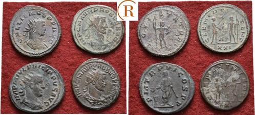 Antoninian Lot 4 munten Antike Roemisches Kaiserreich:, Postzegels en Munten, Munten | Europa | Niet-Euromunten, Verzenden