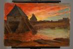 H. Lamour (XIX-XX) - Crépuscule en Bretagne, Antiek en Kunst