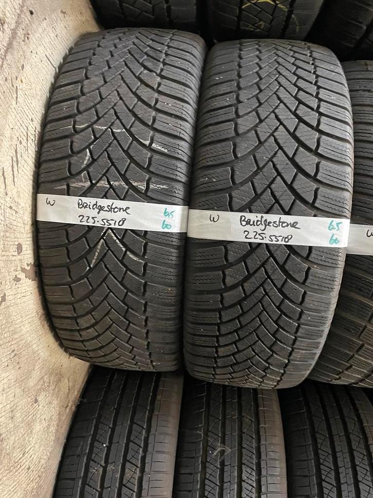 225-55-18 Bridgestone Winterbanden 6.5mm Montage 225 55 18, Auto-onderdelen, Banden en Velgen, 18 inch, Winterbanden, 225 mm, Personenwagen