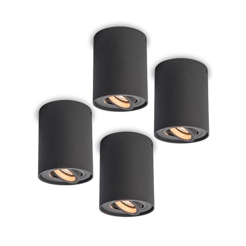 Set van 4 spots donkergrijs draai- en kantelbaar - Rondoo up, Huis en Inrichting, Lampen | Spots, Nieuw, Metaal of Aluminium