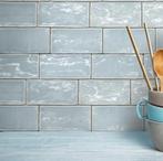 Wandtegel Cifre Cerámica Atlas Aqua Blauw Glans 7,5x15, Doe-het-zelf en Verbouw, Tegels, Nieuw, Minder dan 20 cm, 10 m² of meer