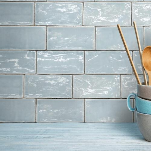 Wandtegel Cifre Cerámica Atlas Aqua Blauw Glans 7,5x15, Doe-het-zelf en Verbouw, Tegels, Minder dan 20 cm, Minder dan 20 cm, 10 m² of meer