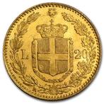 Gouden 20 Lire Italië (1861-1923), Postzegels en Munten, Verzenden, Losse munt, Goud