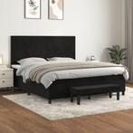 vidaXL Boxspring met matras fluweel zwart 180x200 cm, Huis en Inrichting, Slaapkamer | Bedden, Eenpersoons, Verzenden, Zwart, Nieuw