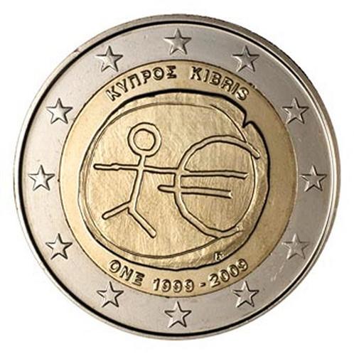 Cyprus 2 Euro 10 Jaar EMU 2009, Postzegels en Munten, Munten | Europa | Euromunten, Verzenden