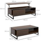 Salontafel Bijzettafel Met Hefmechanisme 102x58x35,5cm Moder, Huis en Inrichting, Tafels | Salontafels, Verzenden, Nieuw