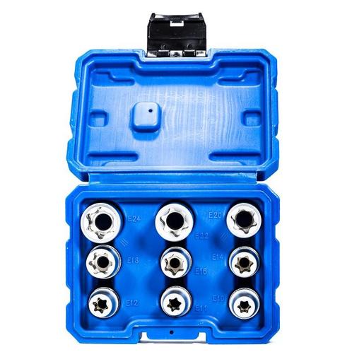 Torxdoppen Set - 9 Delig - E-Torx - 1/2 Duims Aansluiting -, Doe-het-zelf en Verbouw, Gereedschap | Handgereedschap, Nieuw, Ophalen of Verzenden