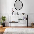 Consoletafel Videnel 120x30x76 cm zwart en transparant [en.c, Verzenden, Nieuw