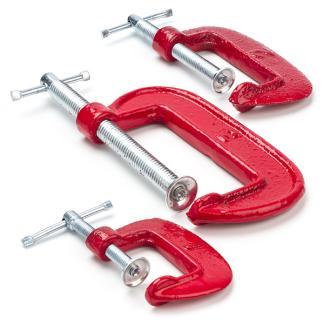 Spanklemmen | Toolland | 3 stuks (Staal, Met knevels), Doe-het-zelf en Verbouw, Gereedschap | Handgereedschap, Nieuw, Verzenden