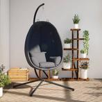 vidaXL Hangende Egg Chair met standaard antraciet stof en, Verzenden, Nieuw