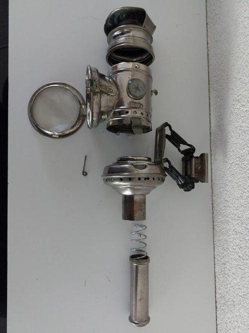 Lamp - Kaarsfietslantaarn - Vernikkeld messing -, Antiek en Kunst, Curiosa en Brocante
