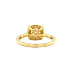 Gouden entourage ring met diamant 18 krt, Sieraden, Tassen en Uiterlijk, Ringen, Ophalen of Verzenden, Nieuw