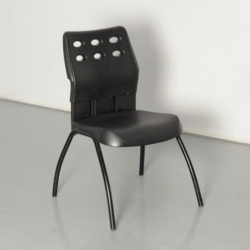 Steelcase strafor kantinestoel, zwart, 4-poot onderstel, Huis en Inrichting, Bureaustoelen, Ophalen of Verzenden