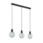 Design hanglamp zwart met regenboog glas langwerpig 3-lichts, Huis en Inrichting, Lampen | Hanglampen, Nieuw, Overige materialen