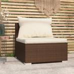 vidaXL Tuinmiddenbank met kussens poly rattan bruin, Tuin en Terras, Tuinsets en Loungesets, Verzenden, Nieuw, Rotan