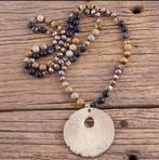 Boho lange edelsteen ketting - kralen Picture Jaspis en, Nieuw