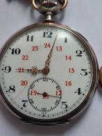 Silver Pocket Watch 0.800 + Gold Accents – Porcelain Dial –, Nieuw