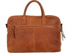 DSTRCT Wall Street - Laptoptas 17 inch - Nappa leer - Cognac, Verzenden, Zo goed als nieuw