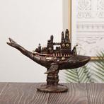 sculptuur, Flying Whale Castle - 19 cm - Hars, Antiek en Kunst