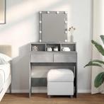 vidaXL Kaptafel met LED 80x41x144,5 cm betongrijs, Huis en Inrichting, Tafels | Kaptafels, Verzenden, Nieuw