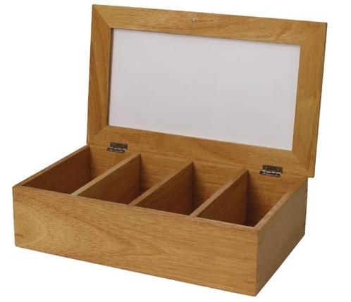 heveahouten theedoos | 9cm(h) x 33,5cm(b) x 20cm, Zakelijke goederen, Horeca | Overige, Verzenden