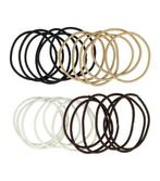 Haarelastieken Dun 24 Stuks Zwart Wit Bruin, Nieuw