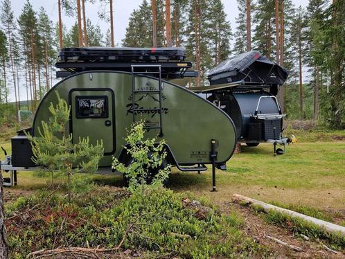 Herocamper Ranger The Columbus Hunter green / Dark grey, Caravans en Kamperen, Caravans, 750 - 1000 kg, Koelkast, Ladder, Imperial