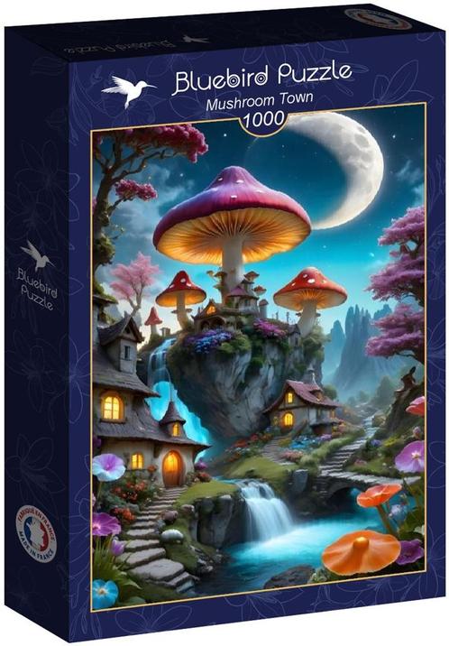 Mushroom Town Puzzel (1000 stukjes) | Bluebird Puzzle -, Hobby en Vrije tijd, Denksport en Puzzels, Nieuw, Verzenden