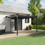 vidaXL Wandgemonteerde Pergola Antraciet 3 x 3 m Staal, Verzenden, Nieuw