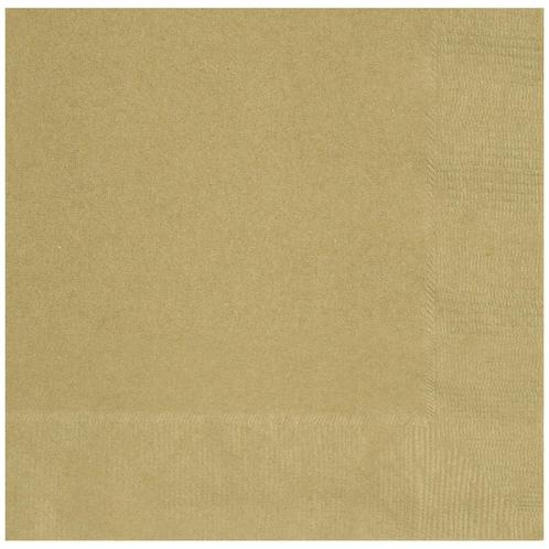 Gouden Servetten 33cm 50st, Hobby en Vrije tijd, Feestartikelen, Nieuw, Verzenden