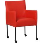 Leren Eetkamerstoelen Rood, Huis en Inrichting, Stoelen, Ophalen of Verzenden, Nieuw, Leer