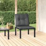 vidaXL Tuinstoel met kussens poly rattan zwart en grijs, Tuin en Terras, Tuinsets en Loungesets, Verzenden, Nieuw, Rotan