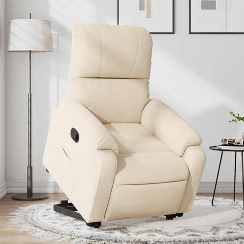 vidaXL Sta-op-stoel verstelbaar microvezelstof beige, Huis en Inrichting, Fauteuils, Nieuw, Verzenden