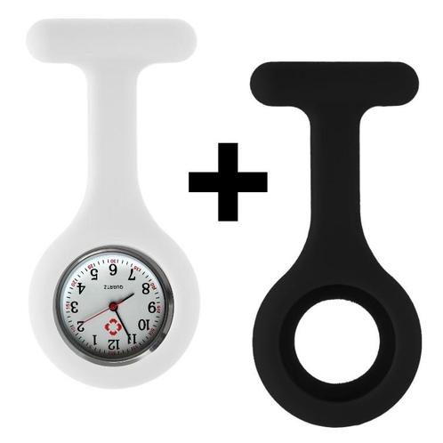 Fako® - Verpleegstershorloge - Siliconen Duo - Zwart Wit, Sieraden, Tassen en Uiterlijk, Horloges | Dames, Verzenden