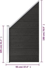 vidaXL - Schuttingpaneel - 95x(105-180) - cm - HKC - grijs, Verzenden, Nieuw