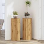 vidaXL Plantenstandaards 2 st 25x25x80 cm hout artisanaal, Verzenden, Nieuw