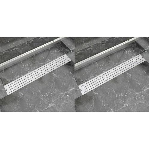 vidaXL Doucheafvoer 2 st rechthoekig lijn 830x140 mm, Doe-het-zelf en Verbouw, Sanitair, Nieuw, Verzenden