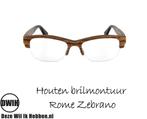 DWIH - Houten brilmontuur - Rome - Zebrano, Nieuw