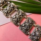 Zilveren Djokja armband | 18,5 cm (zilveren armband, t), Sieraden, Tassen en Uiterlijk, Ophalen of Verzenden, Gebruikt, Overige kleuren