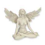 A RESIN FIGURINE OF AN ANGEL IN GYAN MUDRA POSE (Interieur), Verzenden
